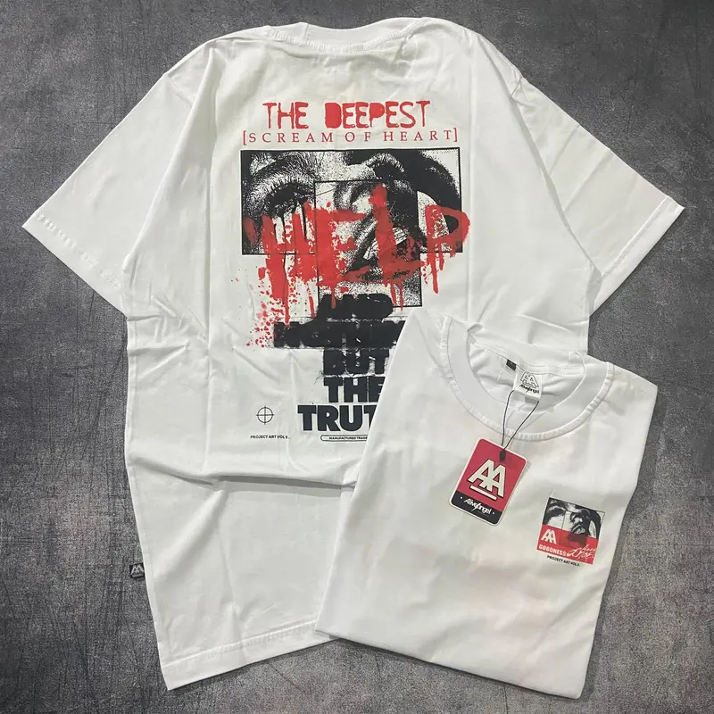 beli 1 dapat 3 / kaos distro original premium / baju distro pria & wanita / sablon platisol / katun combed 30s / lengan pendek  Tshirt Atasan Cowok Unisex Kain Art Logo Printing Samping Nyaman shirt graphic Keren Oversize 4