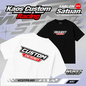 Station Baju Kaos Kata Kata Custom Desain Satuan Balap Racing KCDTFR.001 Lengan Pendek Unisex