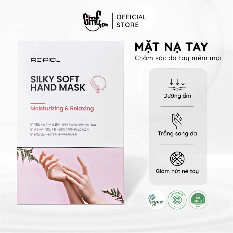 Mặt nạ tay Repiel chăm sóc da tay dưỡng ẩm mịn màng - Silky Soft Hand Mask (1 Hộp 4 Mask)