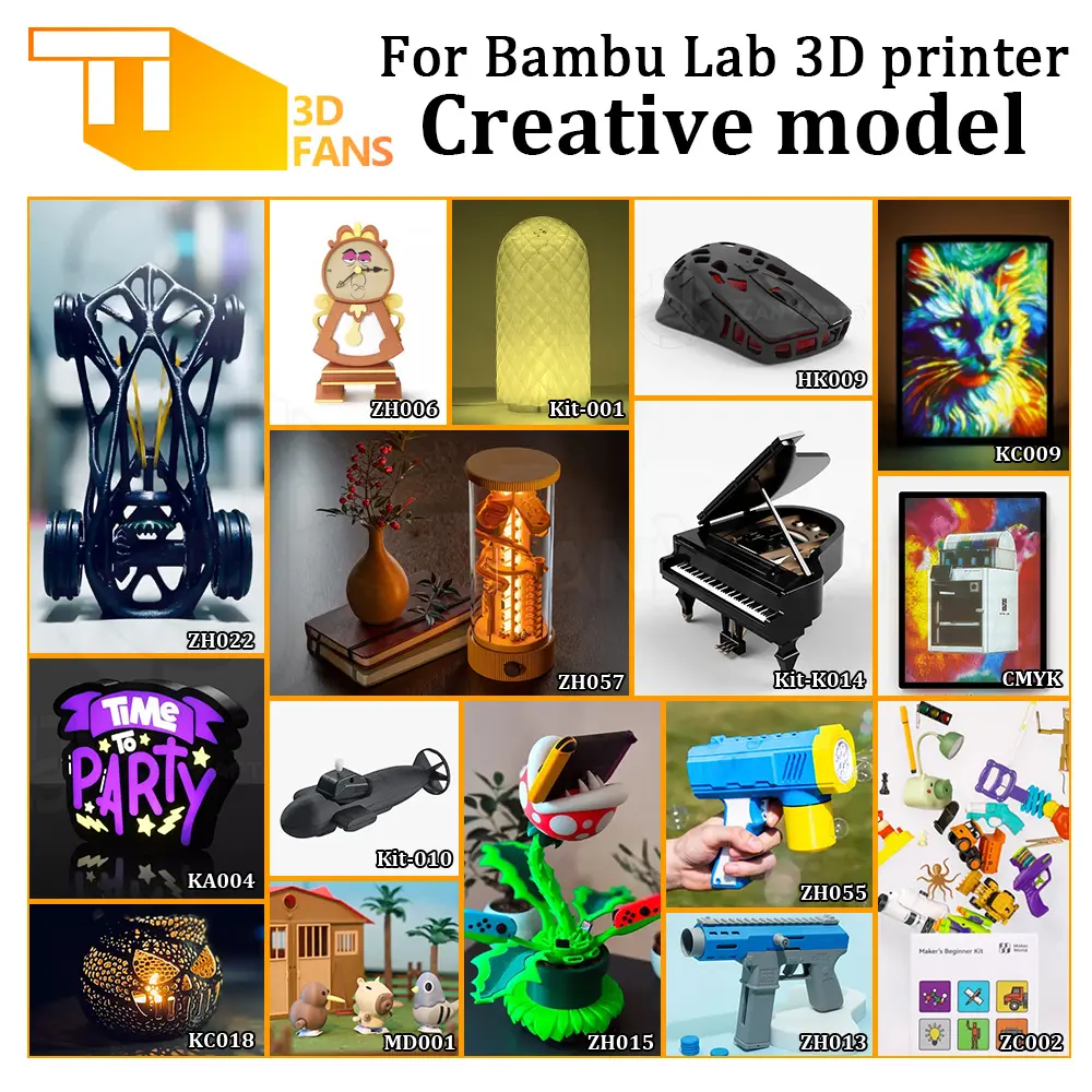 For Bambu Lab DIY Creative Model Components 3D Printing Wireless Mouse clock Pinball track LED Light Kit 3D printer parts