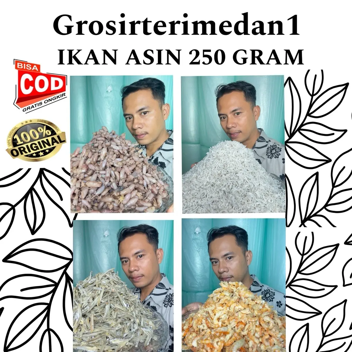 Ikan asin serba  kemasan 250 Gram tidak terlalu asin
