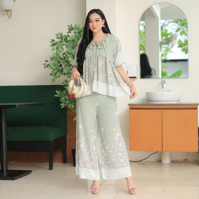 [Homewear Jenna] Setelan Oneset Miranda Setelan Rayon Viscose Homewear Busui Bumil 3
