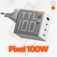 Gambar SHARGE Adaptor Kepala Charger GaN Pixel 100W USB A Type C Fast Charging for iPhone iPad Samsung Laptop Wall Charger - Gray dari Sharge Indonesia official Kota Administrasi Jakarta Barat 3 Tokopedia