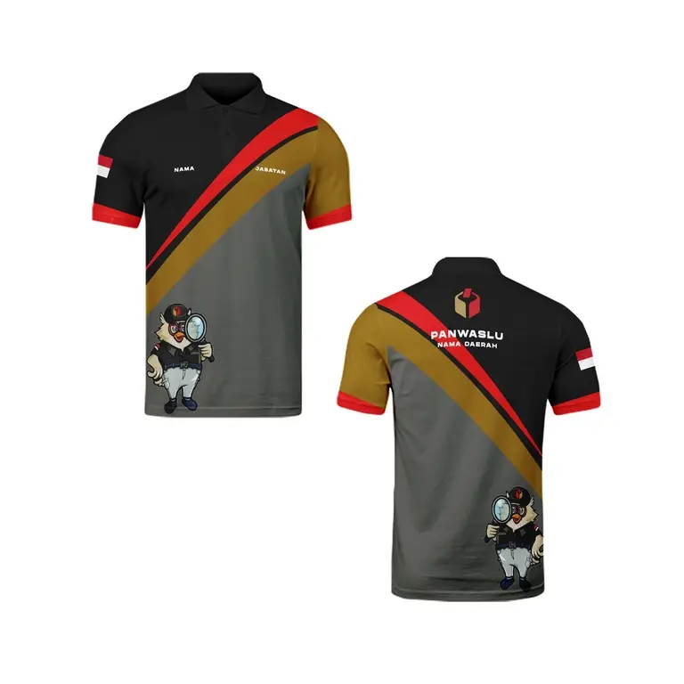di obral baju pria  pilkada serentak jersey bawaslu KPU bahan lembut tidak mudah kusut Fullprint bisa custom nama terbaru 2024