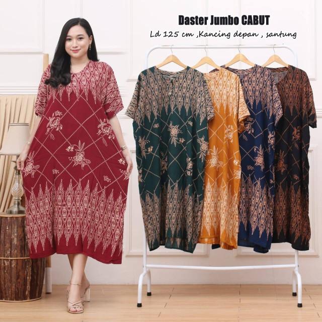 PAKET HEMAT 3 PCS DASTER JUMBO BUSUI BUMIL RAYON SANTUNG MOTIF CABUTAN DRESS IBU HAMIL WANITA LENGAN PENDEK kece