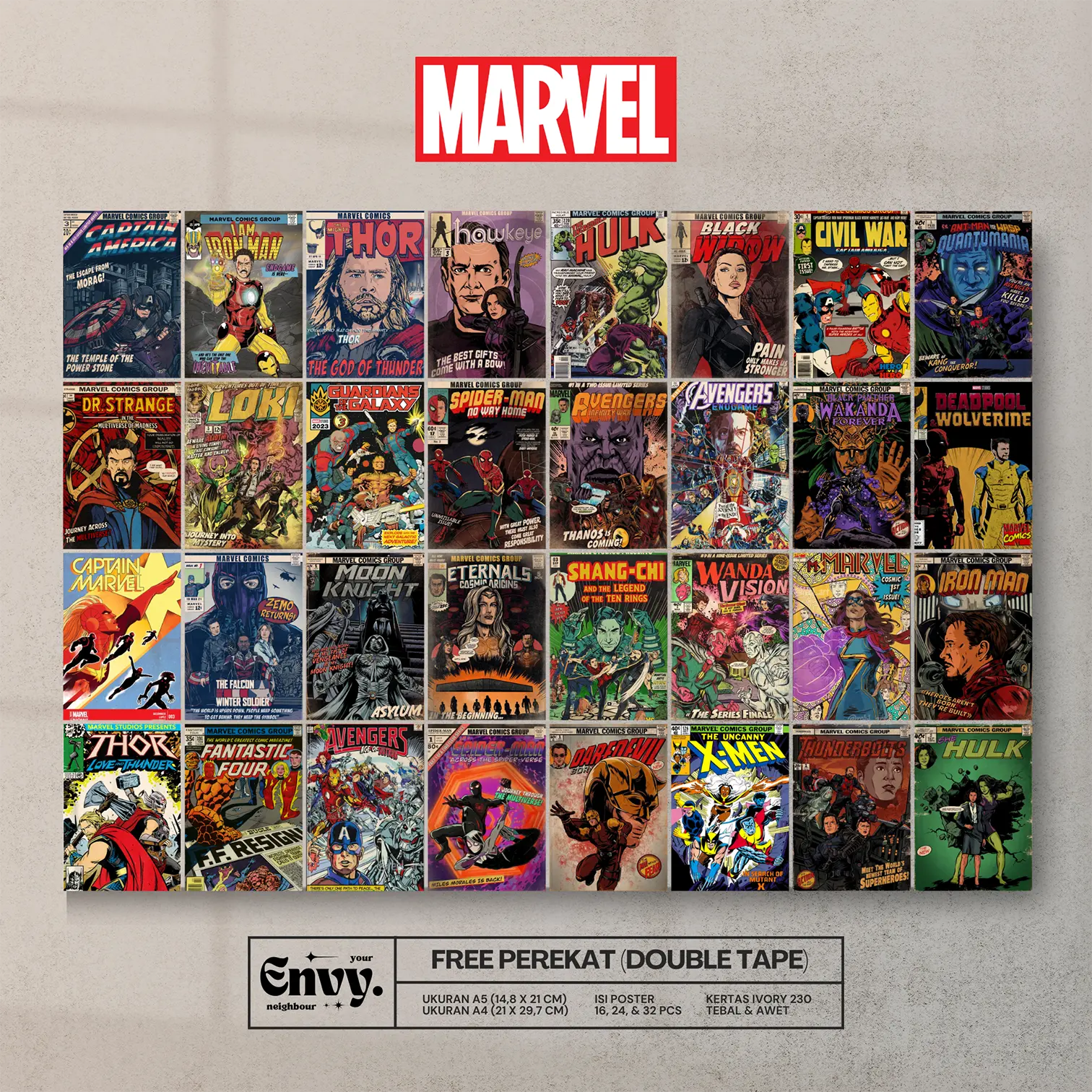 Poster Dinding Marvel (Isi 32 pcs)