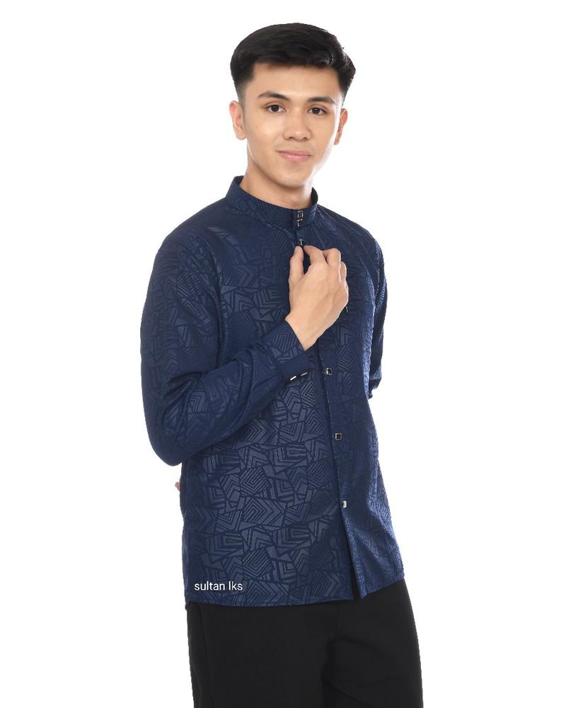 Product Introduction of Kemko sultan motif etnic bahan betsway embos premium bahan Tebal ukuran S L XL XXL mewah dan kerkualitas, Variasi Kantong Samping Kancing Nyaman di pakai Tangan Panjang bisa buat Seragam warna Hitam dll Baju Koko Muslim Pria Dewasa Katun Kurta 4