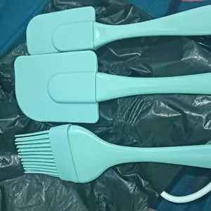 TGI - [3 PCS] SPATULA SILICON SET SCRAPER KUAS KUE | SPATULA SET KUE