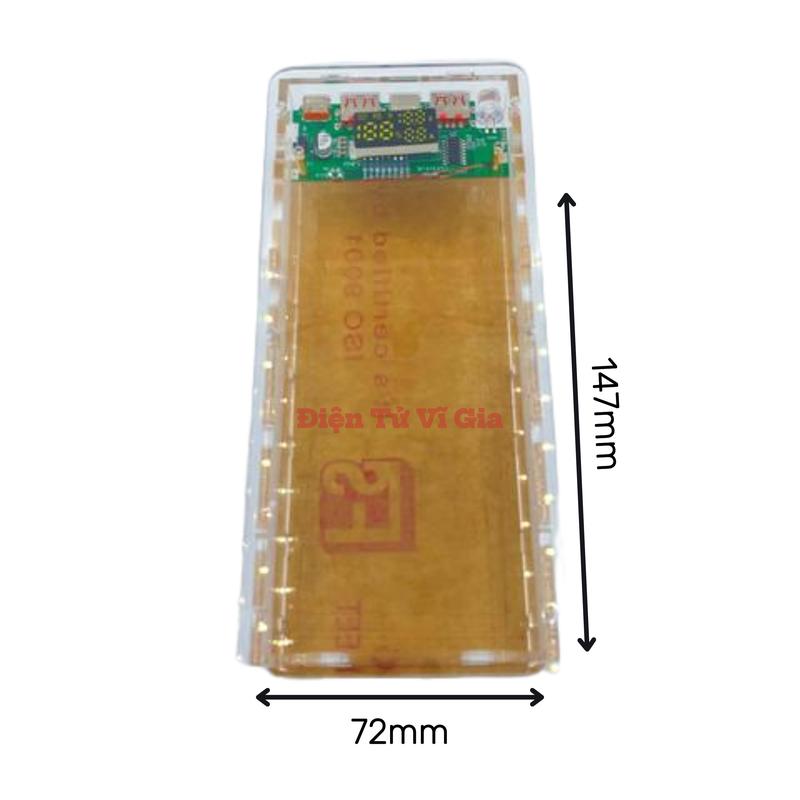 Box sạc dự phòng mica trong suốt 16 cell Pin 18650 Vỏ Mica trong suốt cao cấp Bộ Sạc Nhanh Sạc Điện Thoại Type C Phụ Kiện