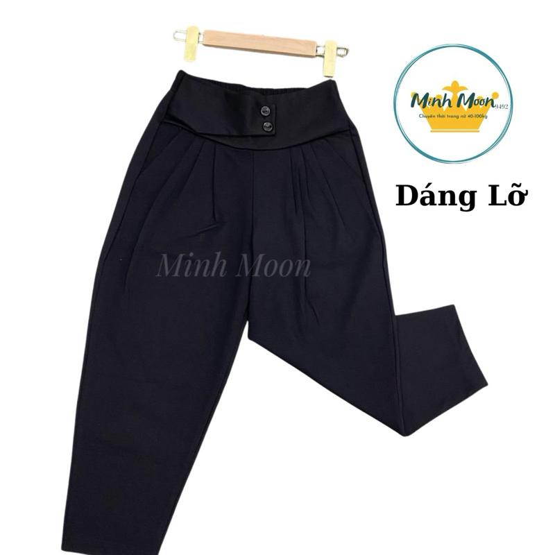 40kg-82kg Quần Baggy dáng ngắn xếp ly túi chéo,umi hàn co giãn bốn chiều,cạp cao lưng thun Nữ