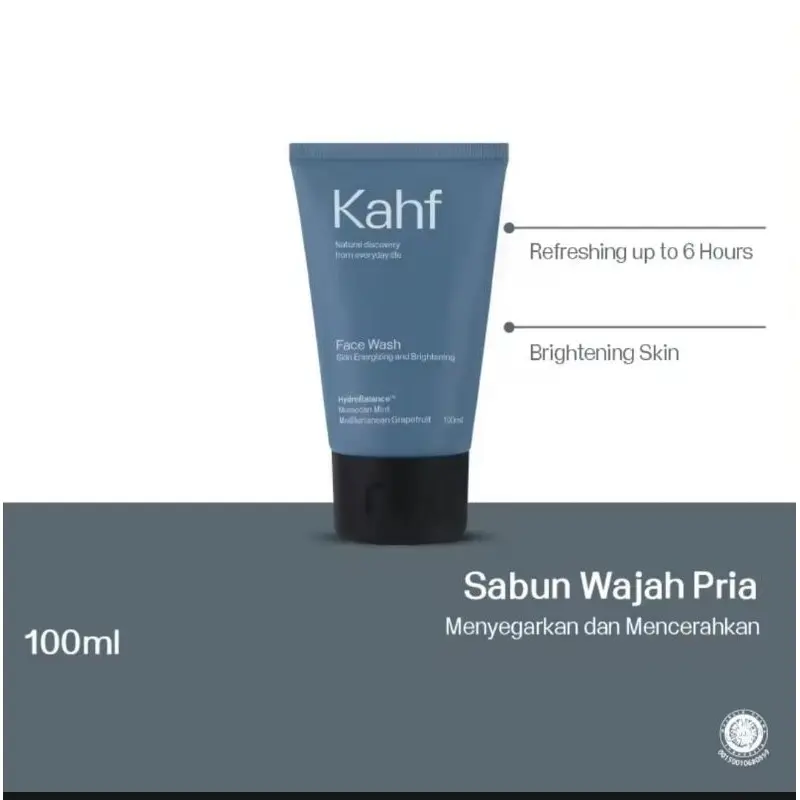 ￼Kahf Skin Energizing and Brightening Face Wash 100Ml - Sabun Cuci Muka Pembersih Wajah Pria Untuk Kulit Cerah Bebas Kusam