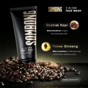 [ready stock] SOMBONG 5-in-1 Face Wash dengan Ekstrak Kopi & Panax Ginseng Crot Oles Bilas Melembabkan & Mencerahkan Wajah