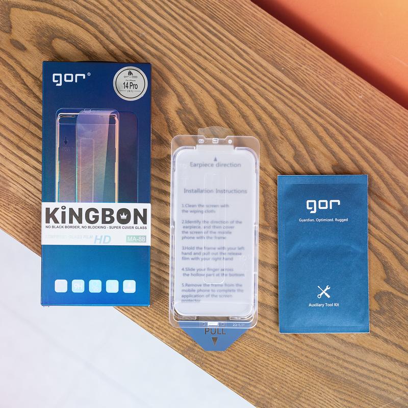 Kính Cường Lực dành cho iPhone Khung Tự Dán GOR, Không Viền, Màng Tự Lấy Bụi, Full Màn, Cảm Ứng Mượt Mà