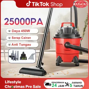 TIXX Penyedot Debu 3in1 Multifungsi Vacuum Cleaner 15 Liter Sedot Basah Kering Vacum Blower Wet Dry Penyedot Debu - Alat Pembersih yang Praktis dan Efisien untuk Kebutuhan Rumah Tangga Anda Vacum  Cleaner Merah Stainless
