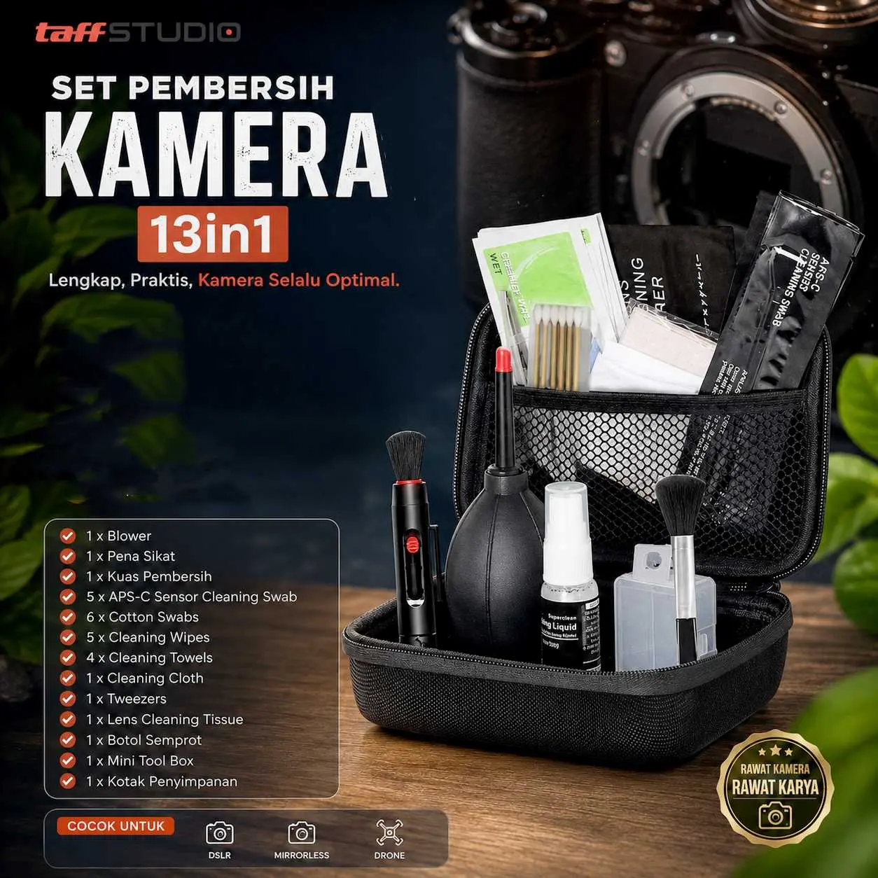 Cleaning Kit Set Alat Pembersih Lensa Kamera Lcd Hp Laptop Multifungsi 13 in 1