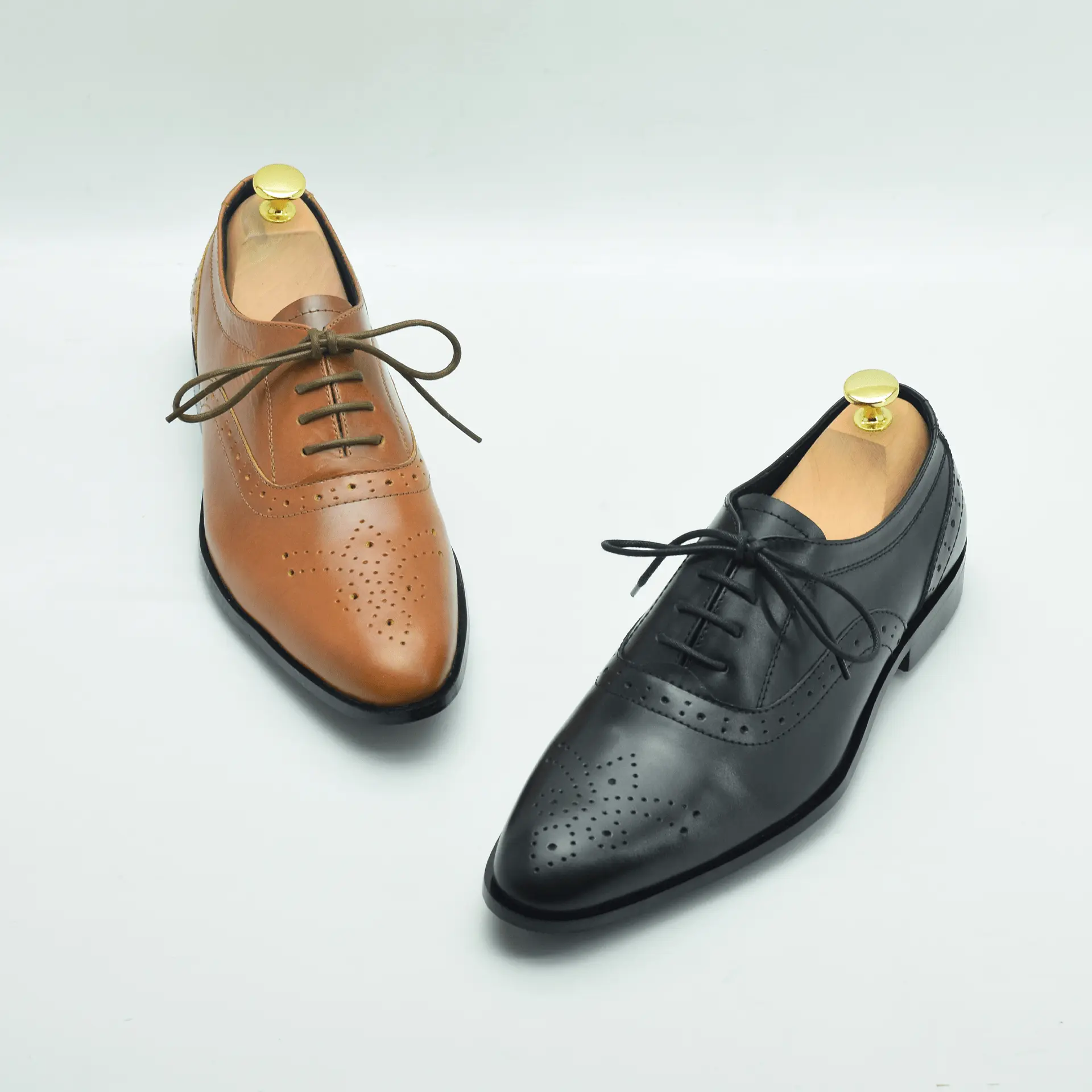 Sepatu Pantofel Kerja Pria Oxford Shoes Sweta Dwipa 1 Bahan Kulit Hitam Tan