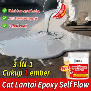 1KG Free sikat Cat Lantai Epoxy Self Flow Tahan gesek dan timpa-Berlaku untuk Indoor Ourdoor Langsung cat Paint lapangan outdoor
