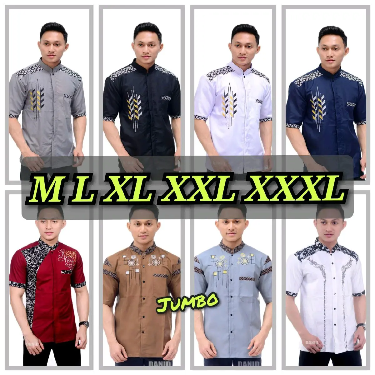 Baju Koko Jumbo Pria Lengan Pendek Dewasa Terbaru Ukuran M L XL XXL XXXL