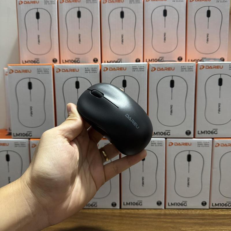Chuột Không Dây Dareu LM106G 2.4GHz DPI 1200 Chuột Văn Phòng Thiết Kế Công Thái Học Màu Đen