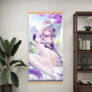 Hiasan dinding bergaya anime baru, barang dekoratif dua dimensi, kain dekoratif tanpa bingkai tahan air(Bisa dibasahi), cocok untuk ruang tamu dan kamar tidur.