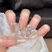 Gambar 10 Pcs Hiasan Kuku Pita Logam Silver Berlian Busur Liontin Tetesan Air Aksesoris Nail Art - Pita dari Shinycat Kota Tangerang 3 Tokopedia