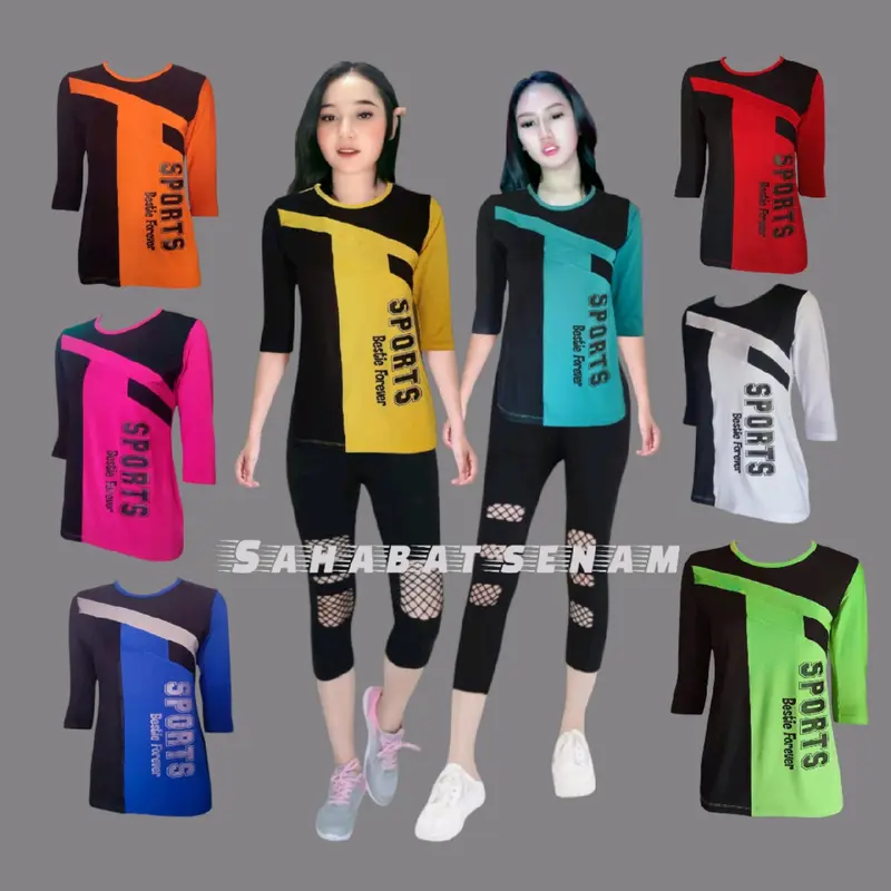 PROMO Gratis ongkir Baju kaos atasan senam bahan melar lembut dan elastis Sport 0