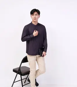 Kemeja koko pria lengan panjang motif Polos Stylebiz Katun Oil Muslim Baju Dewasa