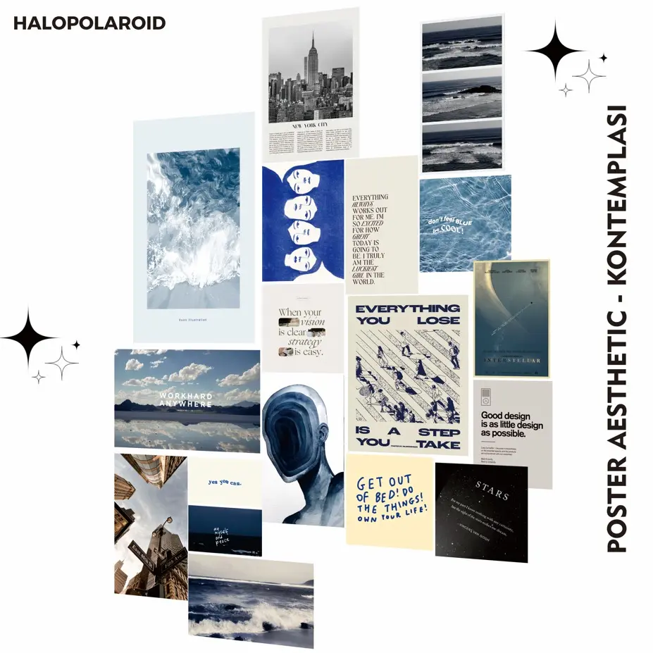 [HALOPOLAROID] Poster Aesthetic KONTEMPLASI 18 Pcs Hiasan Estetik Dinding Wall Decor Aesthetic - Halo 4