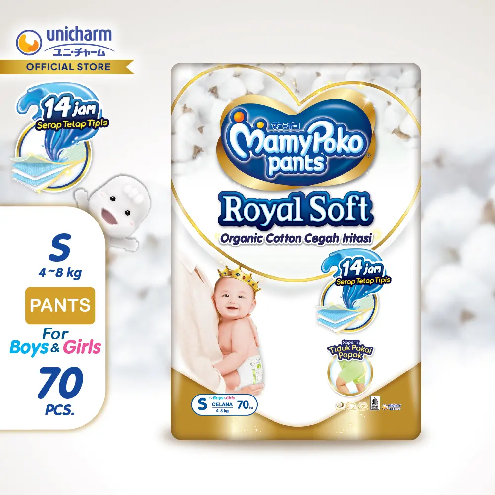 MamyPoko Pants Royal Soft - S 70 / Popok Celana Bayi Diaper