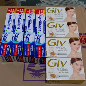 (8 PCS) PAKET HEMAT 4 pcs Sabun GIV 72 Gram + 4 pcs Ciptaden Pasta gigi 75 Gram Memutihkan Mulut
