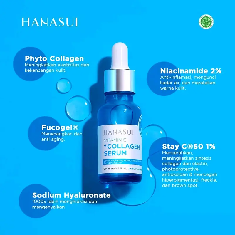 Hanasui Serum Series 20ml - Serum Pencerah Wajah Melembabkan, Memutihkan &  Mencerahkan 4
