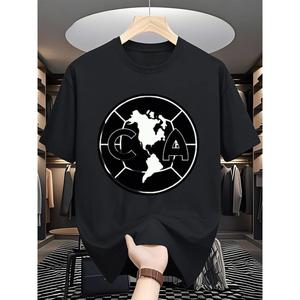 Camisetas para Hombre, Ropa de Hombre, Club América 220G Blanco y Negro con Estampado de Alta Calidad, Cuello Redondo, Corte Holgado Talla Básica para Hombres y Mujeres, Transpirable, Lavable a Máquina, Cómoda, Esencial Casual y Deportivo para el Verano,