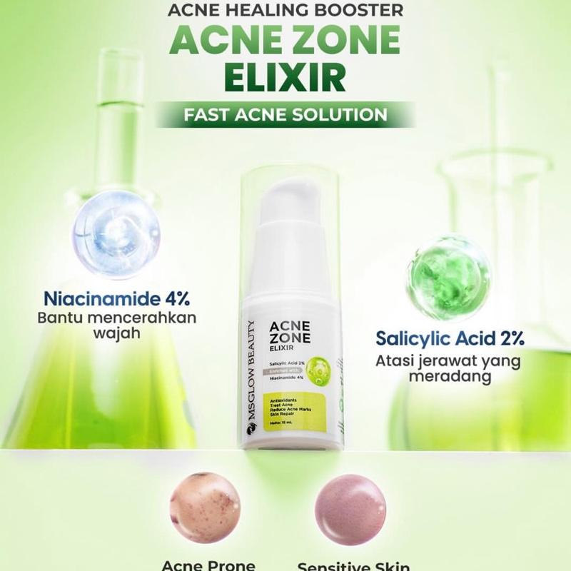 MS GLOW ELIXIR BOOSTER SERUM Maxi Royal, Dual Retiglow, Acne Zone Berjerawat Mencerahkan 4