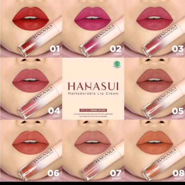 Hanasui Mattedorable Lip Cream Lipstick Bibir Gloss rekomendasi