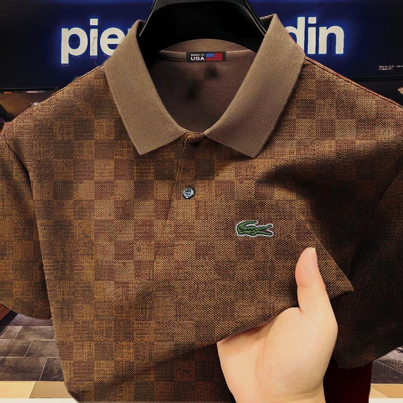 Áo Thun Polo Nam Lacos Cá Sấu Logo Thêu Cổ Bẻ Hoạ Tiết Sang Trọng Chất Liệu CVC Thấm Hút Mồ Hôi - Polo Cổ Bẻ - LC1