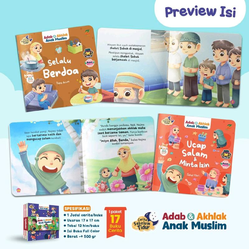 17 buku edukasi islami SERI CERITA SEBELUM TIDUR ADAB DAN AKHLAK ANAK MUSLIM ziyadBooks 5