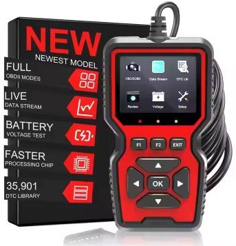 เครื่องมือวินิจฉัยสแกนเนอร์ OBD2, เครื่องอ่านบาร์โค้ดเครื่องยนต์พร้อมฟังก์ชันการทำงานของ OBD2 ที่สมบูรณ์, รีเซ็ต, โหมด 6 และ 8, เหมาะสำหรับยานพาหนะ OBDII / EOBD ทั้งหมด, หลังจากปี 1996, ไม่มีแบตเตอรี่ 3