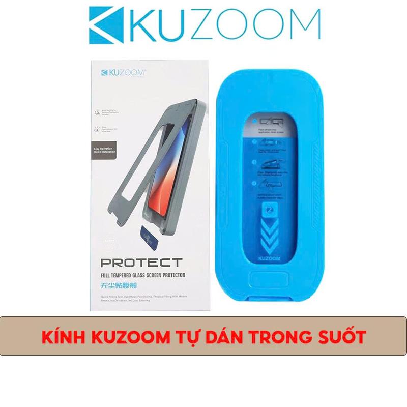 Kính Cường Lực Trong Suốt Chính Hãng KUZOOM Có Khung Tự Dán, Màng Bảo Vệ Loa…