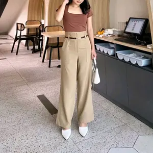 ERZU.ID - Diora Pants Celana Panjang Wanita Highwaist Kulot Terbaru Bahan Semiwol