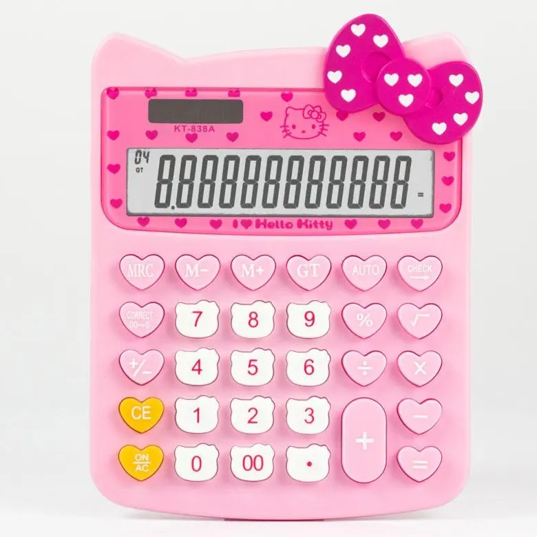 Kalkulator HELLO KITTY KT 838 - Kalkulator 12 Digit - Kalkulator Anak Unik Lucu Pink 4