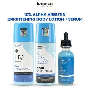 [ISI 3 PCS] KHANZA BODY LOTION SIANG + MALAM + BODY SERUM 50X DOSTING WHITENING AMAN BPOM