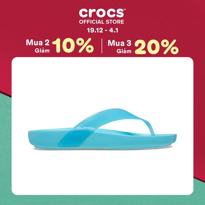 Dép Xỏ Ngón Nữ Crocs Splash Glossy - Neptune - 208534-4NP