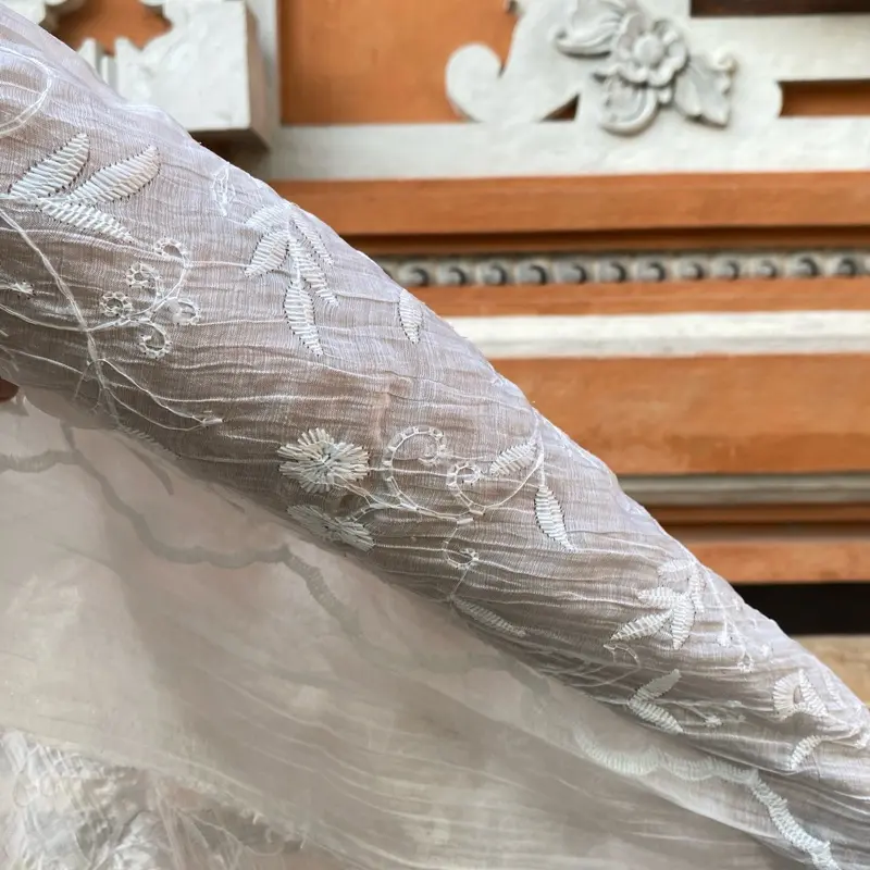 Kain Kebaya Silk Crepe Embroidery