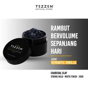 Tezzen Mini Charlie Charcoal Clay - Premium Hair Clay Rambut Keren Rambut Sehat
