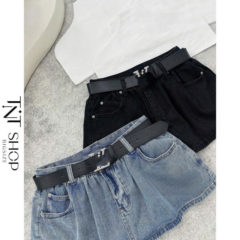 CHÂN VÁY JEAN BIGSIZE FORM XÒE (không kèm nịt)  [TNT SHOP BIGSIZE 60KG 90KG]