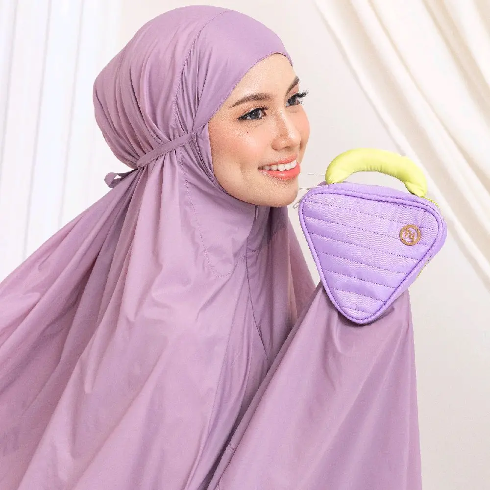 Mukena travel Alula series warna ungu, hijrah by shofa marwah, mukena dewasa