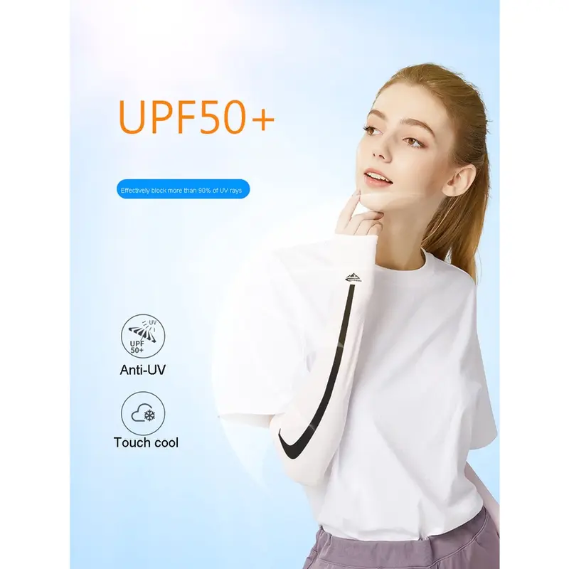 Tay Áo Thoáng Khí Lụa Lạnh Mùa Hè, GTUBIKE, 1 Cặp, Chống Tia UV, Vớ Tay, Thích Hợp Cho Các Môn Thể Thao Ngoài Trời Và Đạp Xe, Kem Chống Nắng, Găng Tay Dài 6