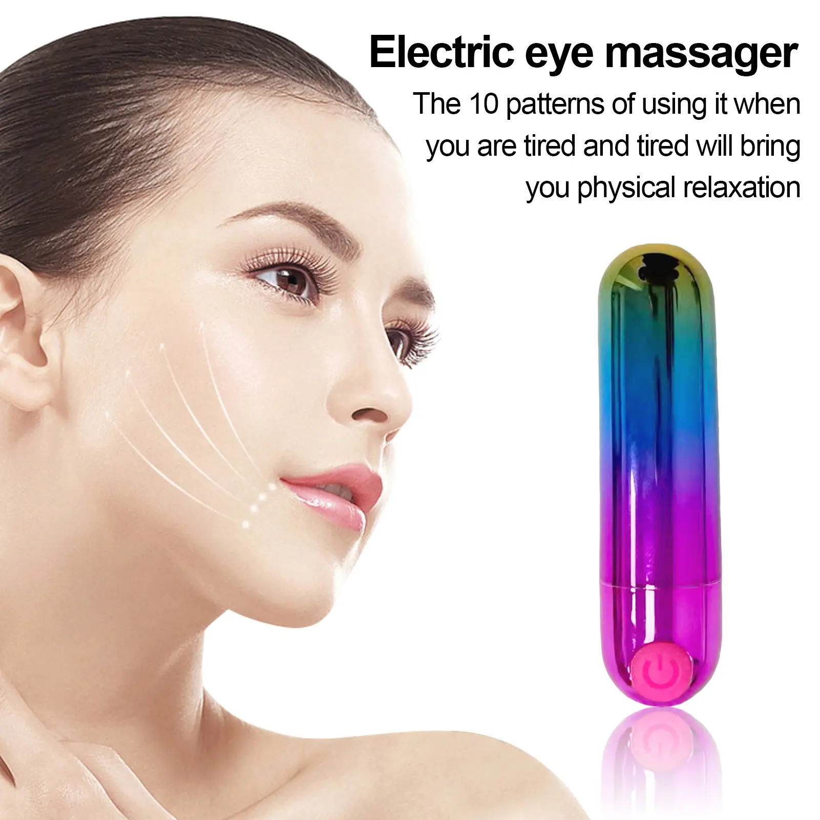 Wireless Travel Mini Massager with 10 Vibrating Modes Waterproof Rechargeable Small Size Eye Fatigue Relief Tool Electric Massager