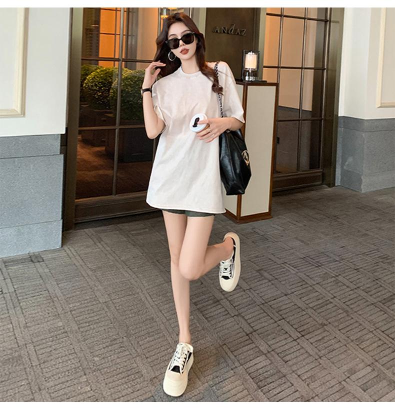 Product Introduction of Summer fashion unisex solid color versatile pure cotton short sleeved T-shirt 15
