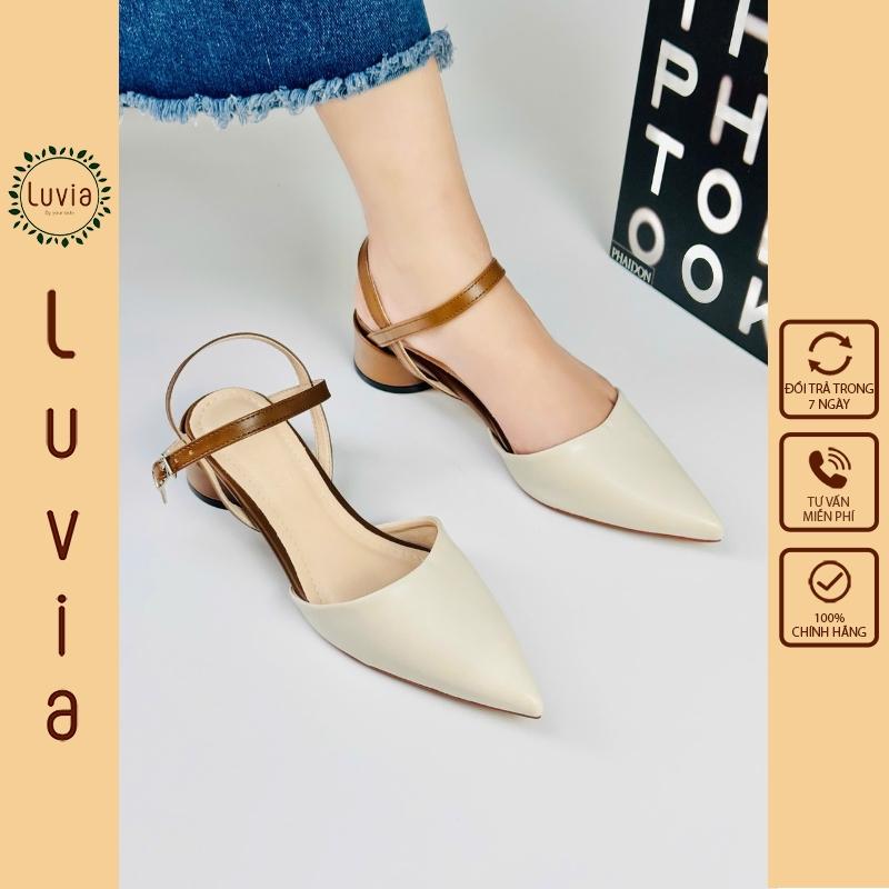  Giày cao gót 3 phân sandal mũi nhọn phong cách trẻ trung Luvia 224CG 